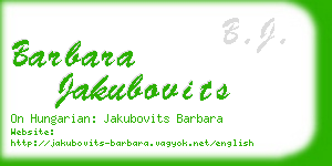 barbara jakubovits business card